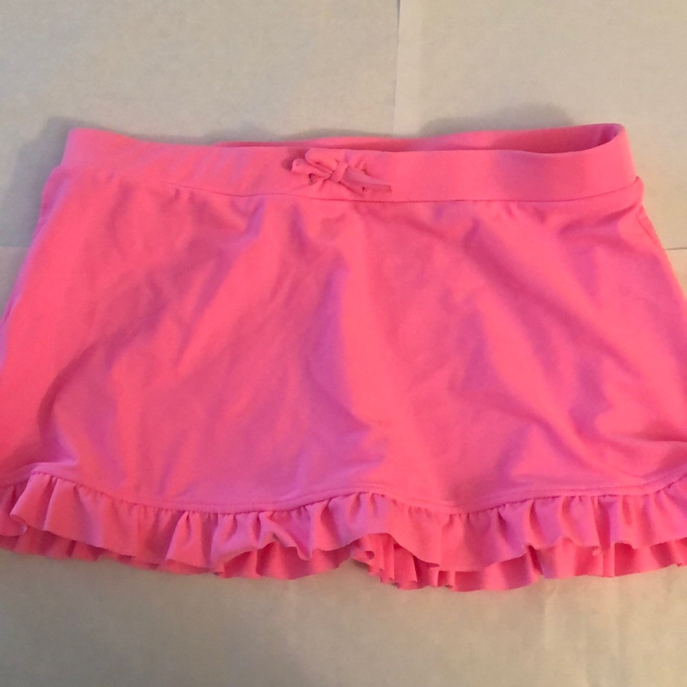 Neon pink kids skirt swimming bottom